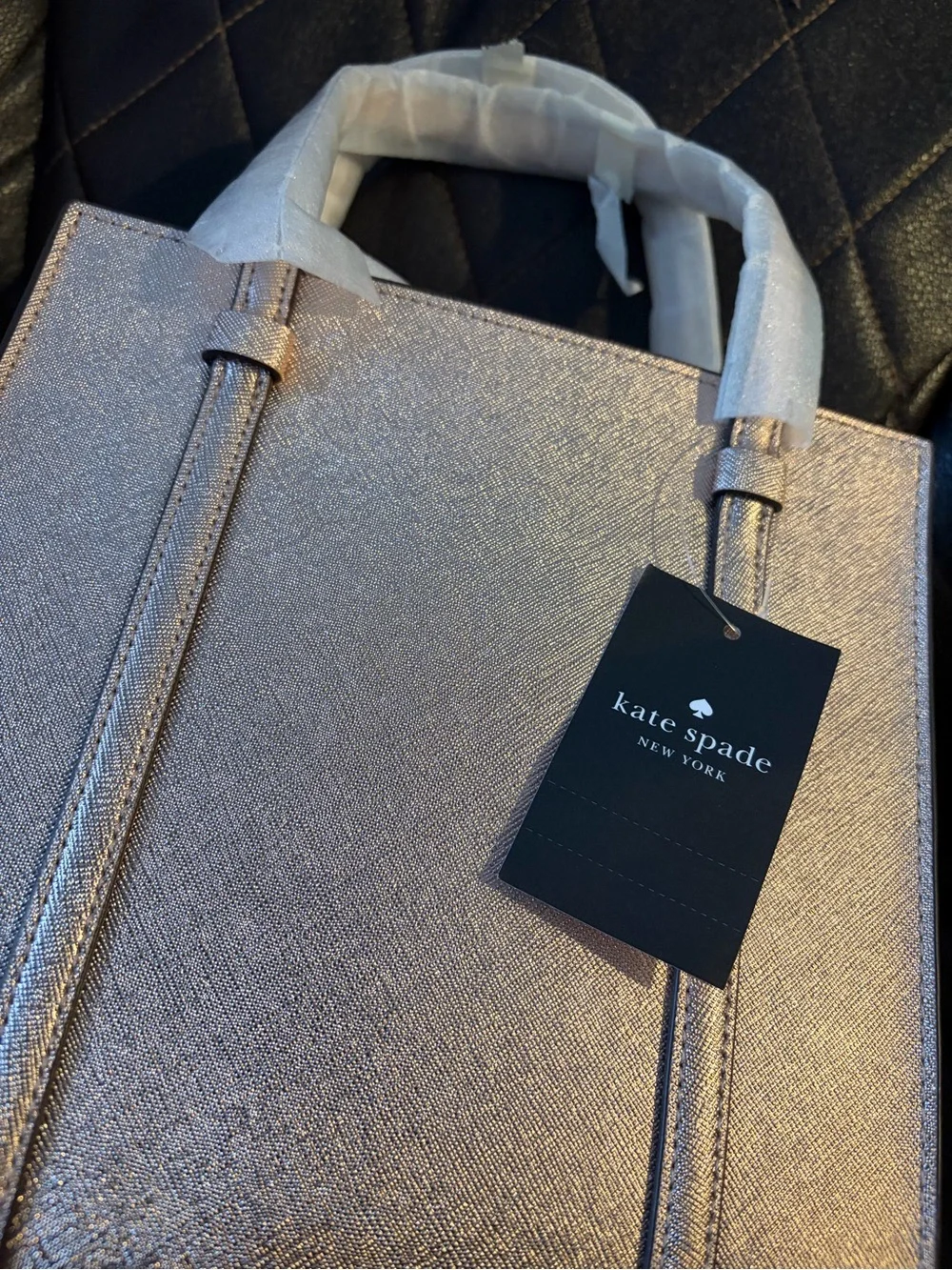 kate spade metallic rose gold tote